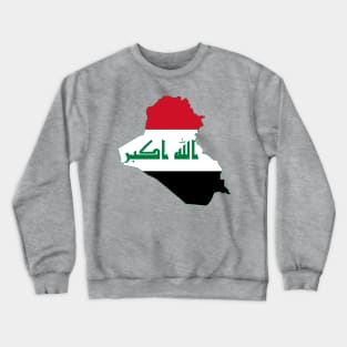 Iraq Flag Map Crewneck Sweatshirt